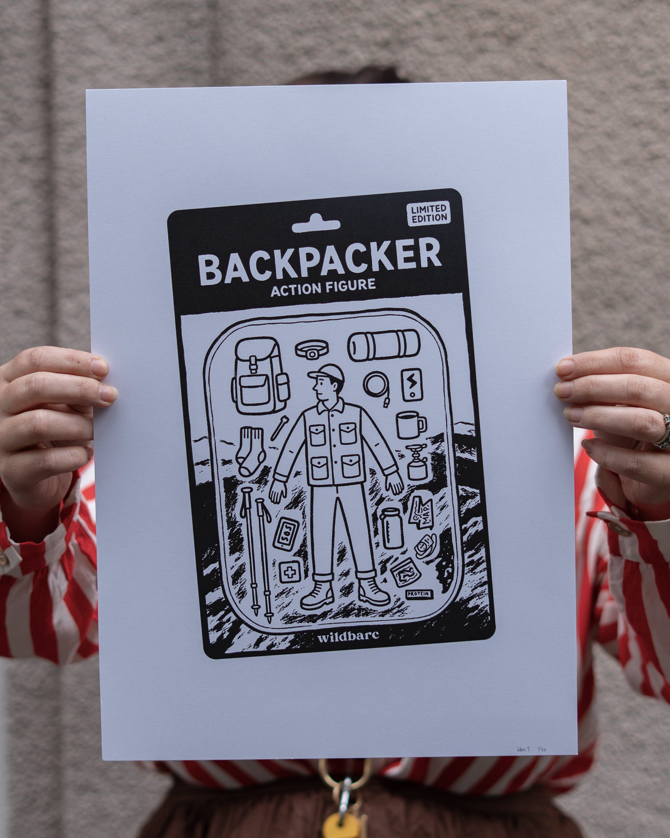 Backpacker Action Figure A3 Art Print